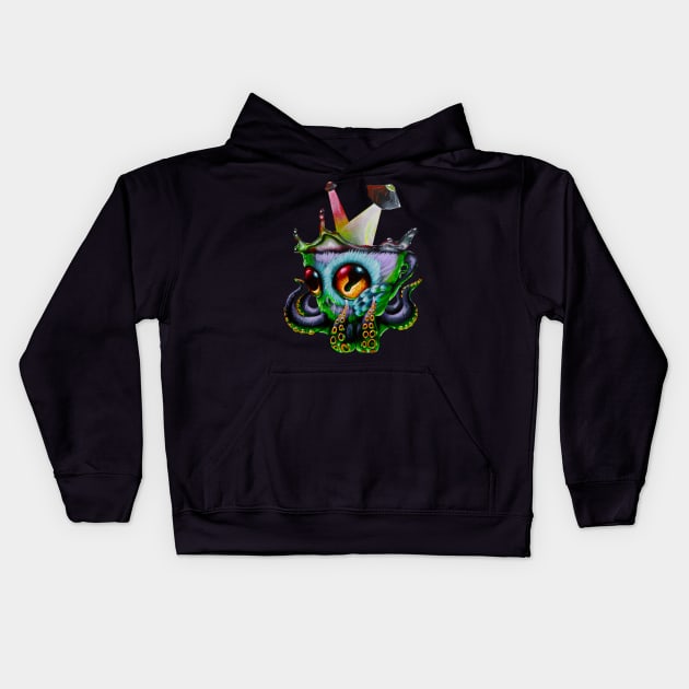 octowlmug alien Kids Hoodie by Artelies202